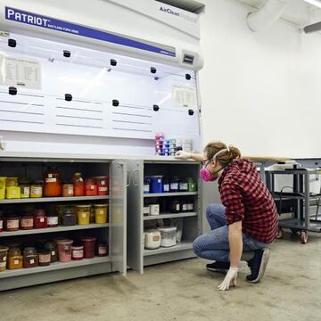 A student working in a lab