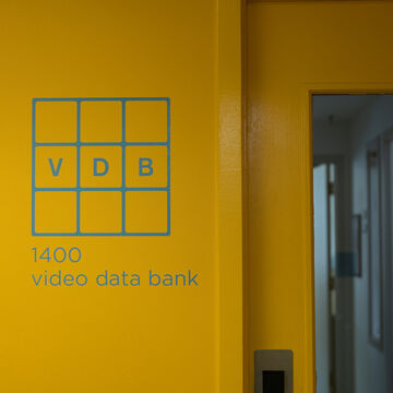 An image of the outside of the Video Data Bank office.