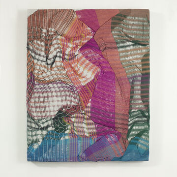 Colorful weaving cast in concrete
