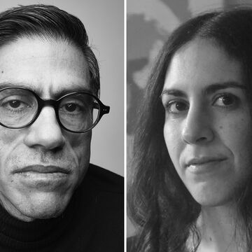 Side by side black and white headshots of Gregg Bordowitz and Aliza Shvarts