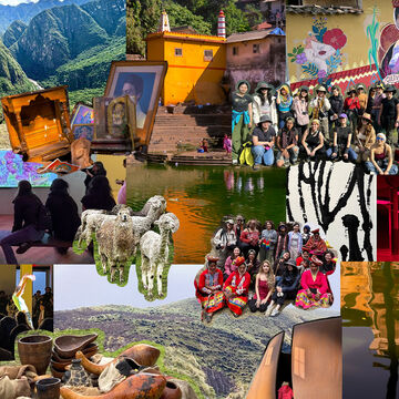 A collage of study abroad pictures
