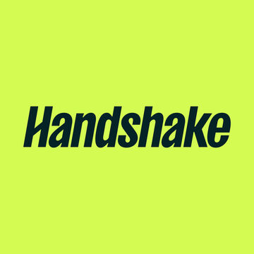 Lime green and black Handshake logo