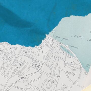 An illustration of a torn map.