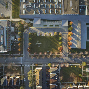 Aerial shot of Homan Square 