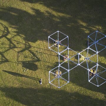 Aerial view of Homan Square installation