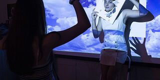 Students work on art project