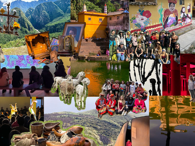 A collage of study abroad pictures