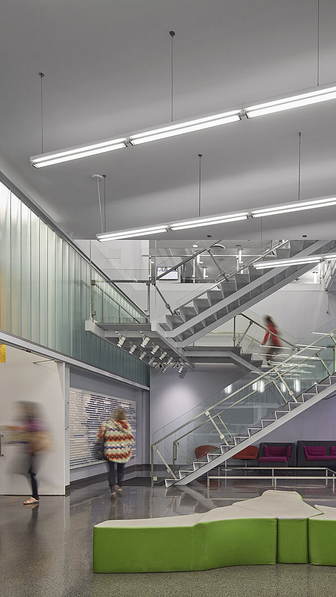 Interior shot of the SAIC Sharp Building.
