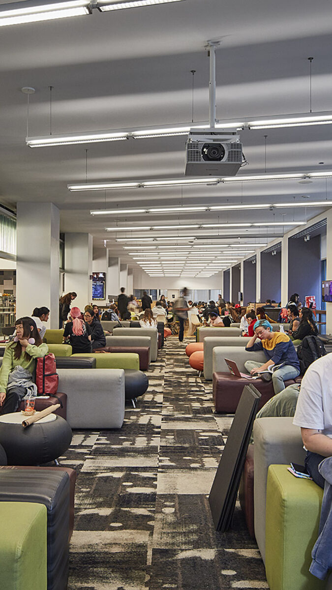 Interior shot of the SAIC Sharp Building.