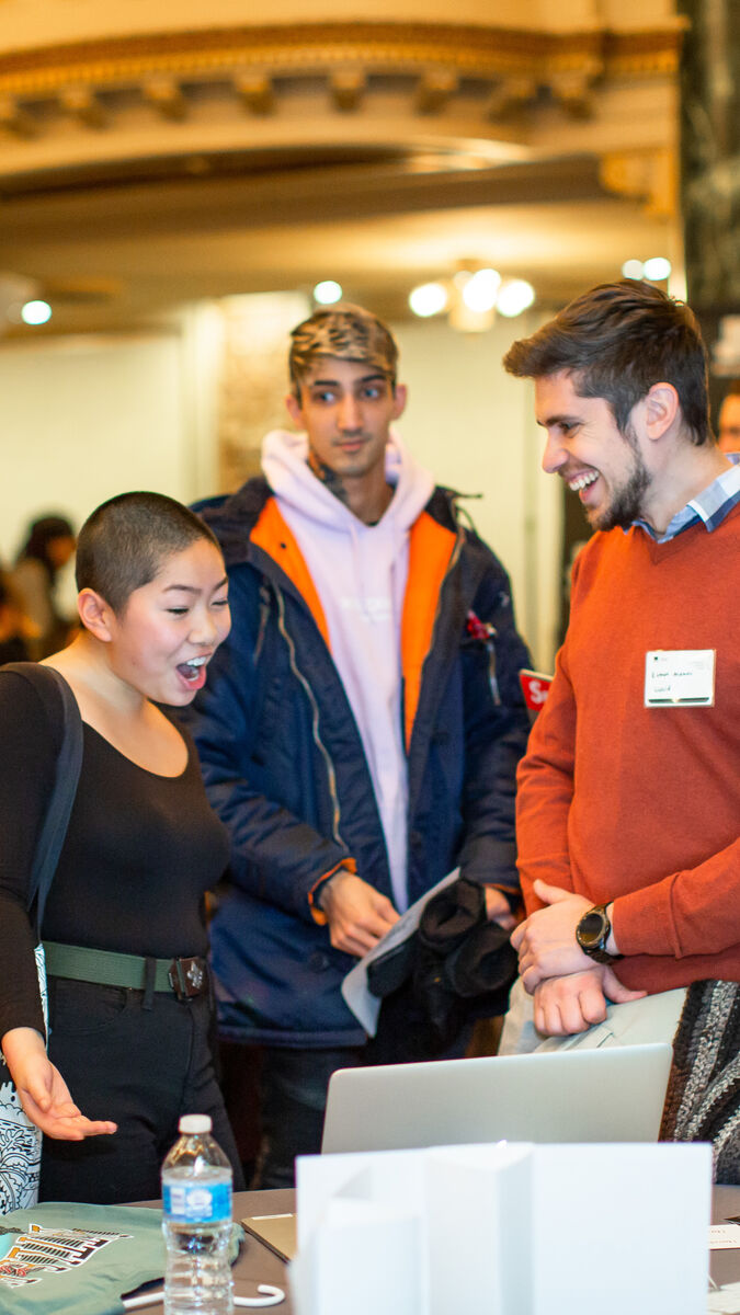 Students meeting potential employers at CAPX's career fair