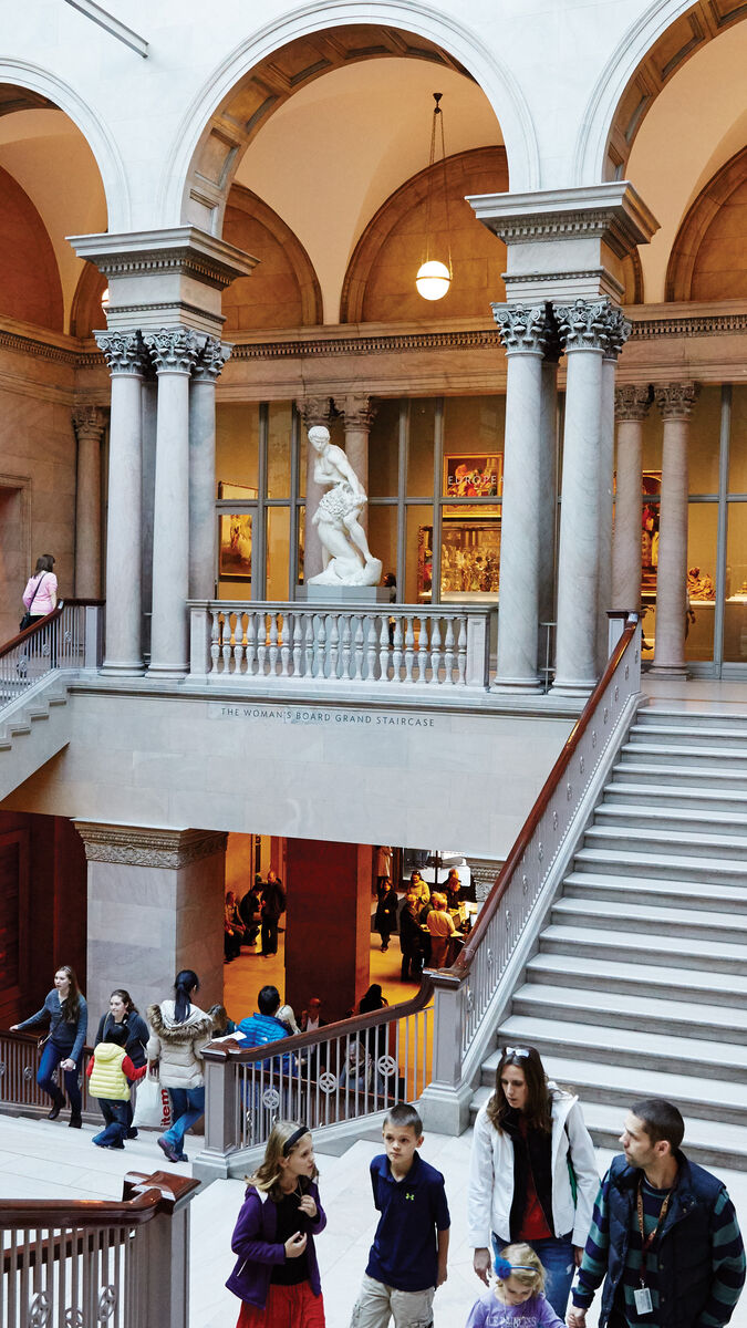 An image of the staircase in the Art Institute of Chicago.