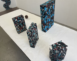 Installation view of sculptures by Tom Denlinger