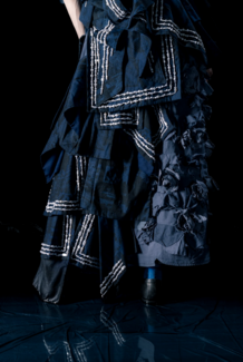 Detail shot of a skirt crafted by Jake Wobig. 