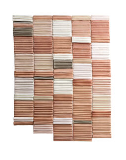 Abstract sculpture of varying colors by Yasmin Spiro. 