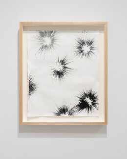 Framed geometric black and white print by James Baroz. 