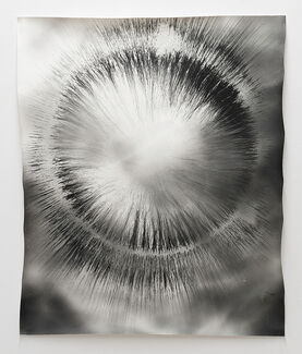 Black and white geometric print of a shape resembling an eye by James Baroz.