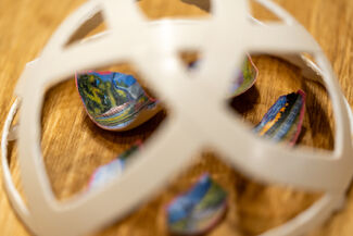 Detail of painted eggshells by Emily Miller.