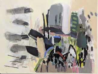 Abstract multicolored mixed media piece by Melanie P. Brown.