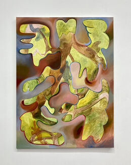 Painting by Kaylee Wyant of organic, abstract shapes and colors. 