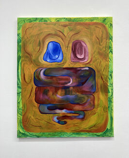 Painting by Kaylee Wyant of organic, abstract shapes and colors.