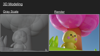 3D render of a bird. 