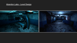 3D render of a dark lab. 