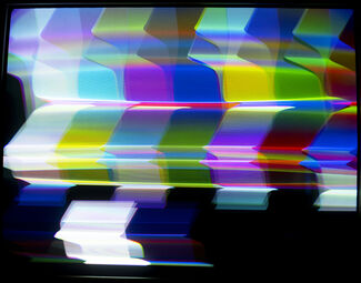 An inkjet print of electromagnetic video synthesizer still.
