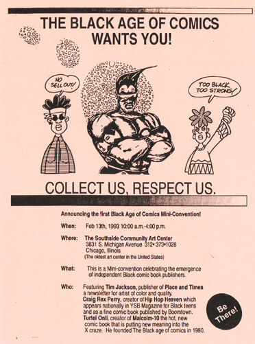 a flyer for the first Black Age of Comics convention