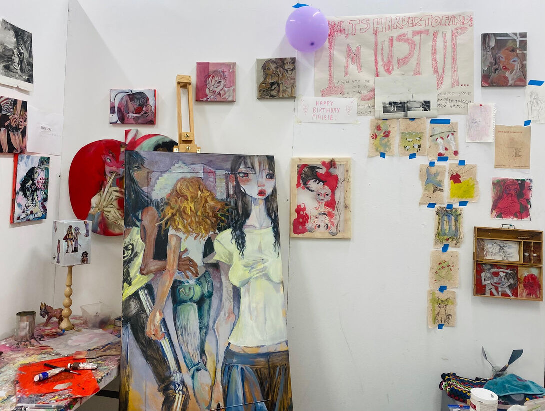 Maisie's studio space at the Glasgow School of Art