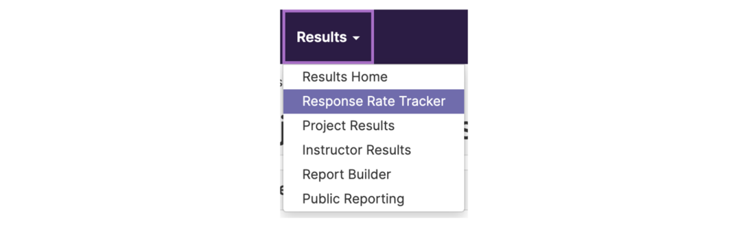 How to access "response rate tracker" in course evaluations.