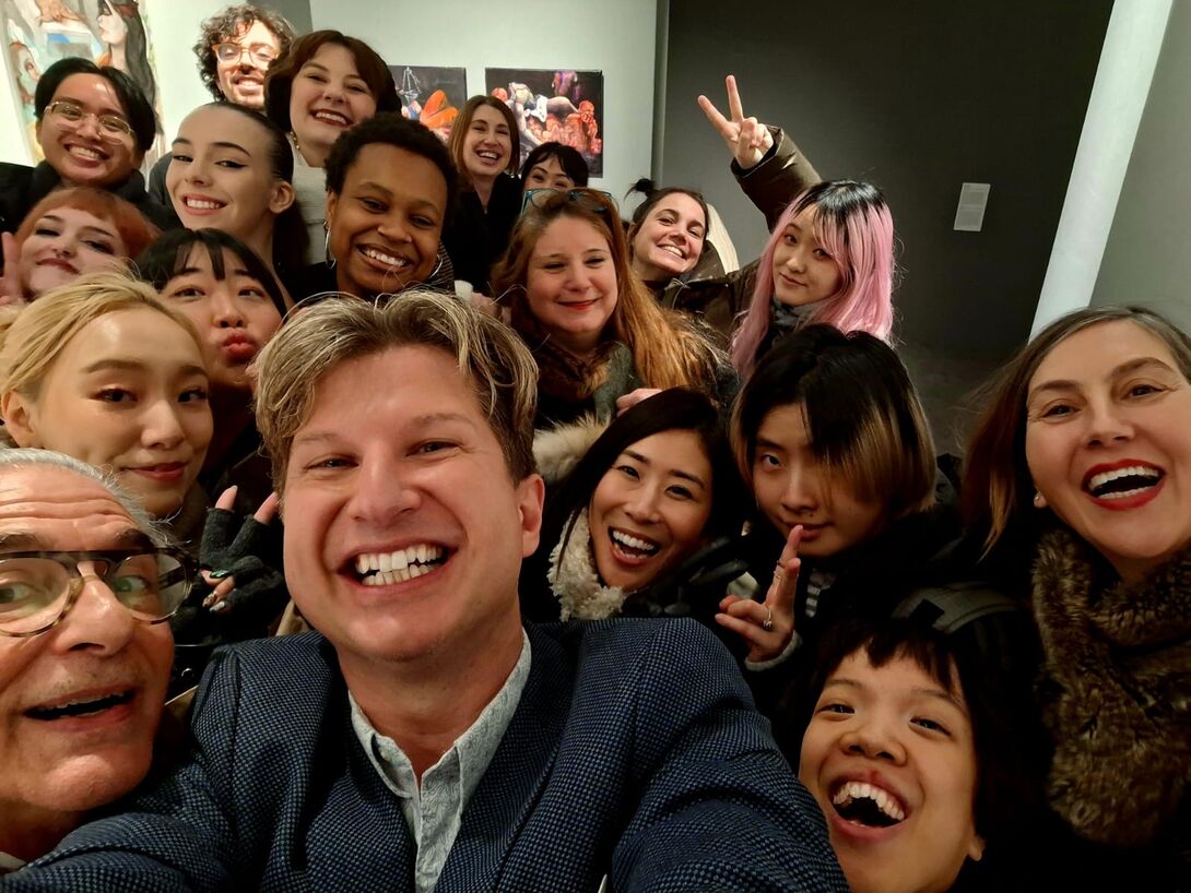 Selfie time! The Undercurrents cohort poses for a picture in Venice after a successful opening