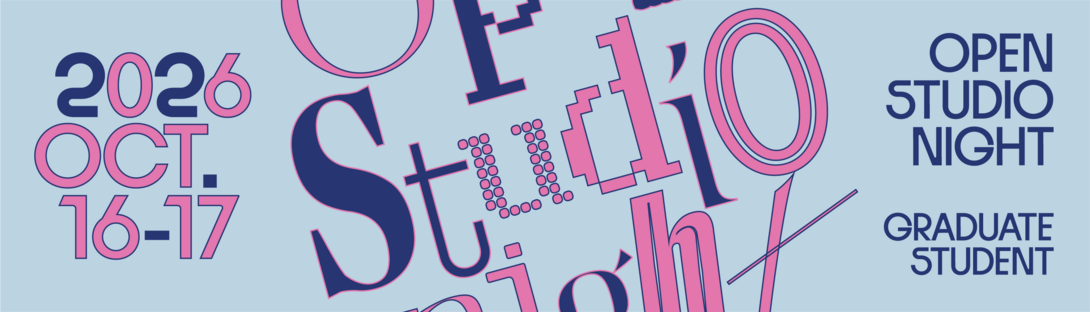 graphics promoting SAIC's 2026 open studios