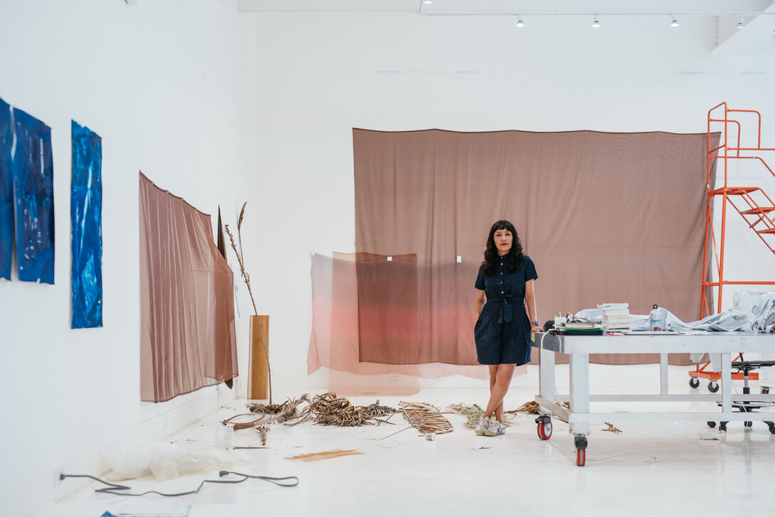 Maria Gaspar in her studio