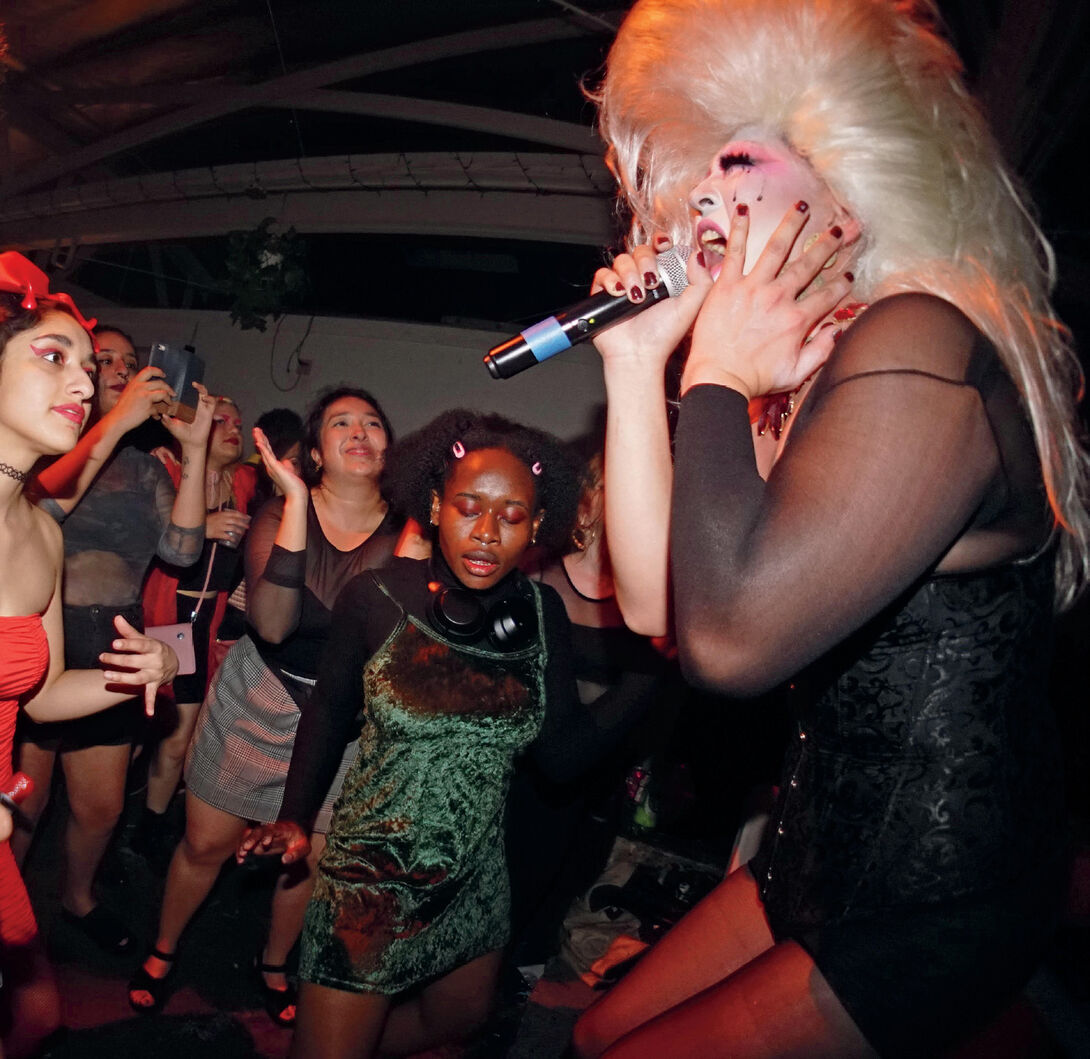 Xina Xurner performance at Queens of the Night album release at Human Resources LA, 2018. Photo: KT Stenberg
